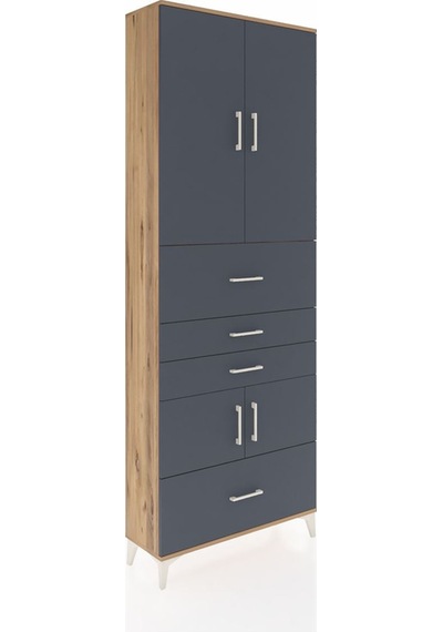 Arges Dolap 4 Raflı 4 Çekmeceli 4 Kapaklı 88x30x243 Çam-antrasit Çam Arges Dolap 4 Raflı 4 Çekmeceli 4 Kapaklı 88x30x243 Çam-antrasit Çam