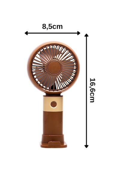 Taşınabililir Mini Usb Şarjlı 3 Kademeli El Masaüstü Vantilatör Fan Soğutucu Ym88214 Kahverengi