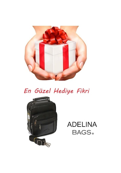 Adelina Bags Adelina Erkek Siyah Deri Çelik Kasalı El Ve Omuz Çanta