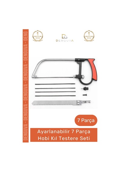 Testere Ahşap Mdf Sunta Cam Kesme Desen Verme Hassas Metal Saplı 7 Parça Hobi Kıl Testere Seti