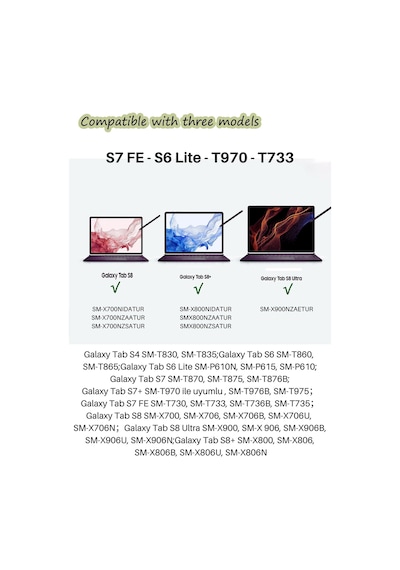 Galaxy Tab T970 Uyumlu Avuç İçi Algılamayan Dokunmatik Stylus Kalem Siyah