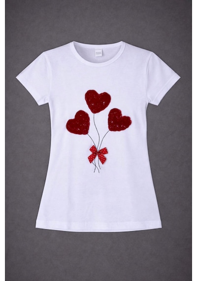 Dıgıl Kids Kız Çocuk Gösteri T-shirt Beyaz - Kırmızı
