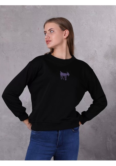 Farm Animals Nakış Detaylı Kadın Sweat Kazak 001