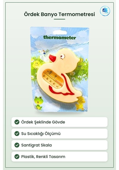 Ördek Şeklinde Banyo Termometre Su Sıcaklığı Ölçer Plastik Renkli