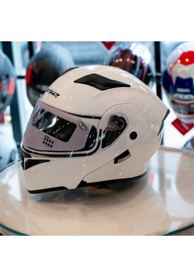 Rs2 902-1 Çene Açılır Motosiklet Kaskı Beyaz Renkli