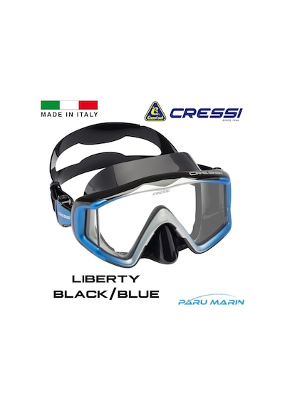 Cressi Liberty Trısıde Black/Blue Dalış Ve Yüzme Maskesi