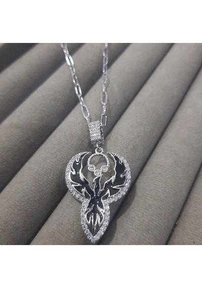 Beren Aksesuar Stainless Steel Unisex Anka Kuşu Çelik Kolye Gümüş
