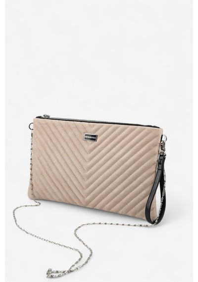 Silver Polo Sp1034 Kadın Portföy & Clutch Kapitone V Süet Bej-süet Bej