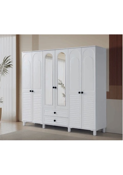 Kestel Mdf 6 Kapılı Dolap Beyaz Kestel Mdf 6 Kapılı Dolap Beyaz