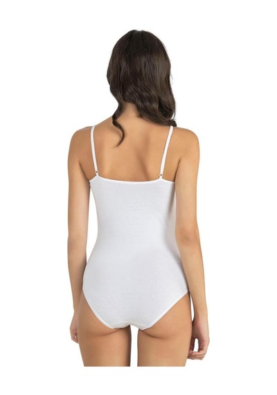 Fabony Bayan İp Askılı Çıtçıtlı Body 1180 Beyaz