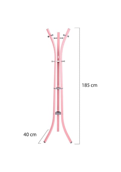Perilla Metal Lobby 360 Ayaklı Portmanto Askılık Pembe 40 Cm 185 Cm Pembe