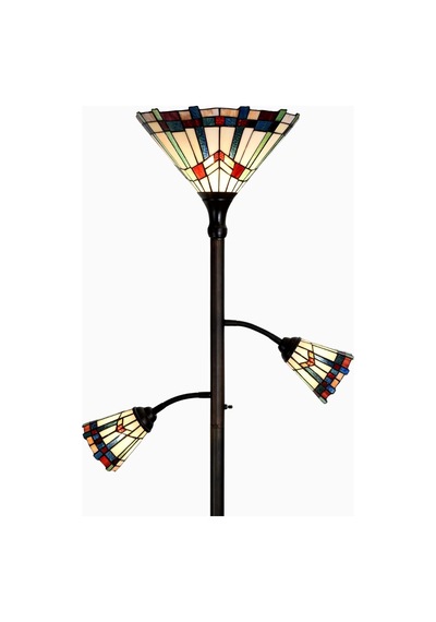 Home London Breeze L30812 El Yapımı Tiffany Vitray 3 Işıklı Ayaklı Lambader 178 Cm White Diğer