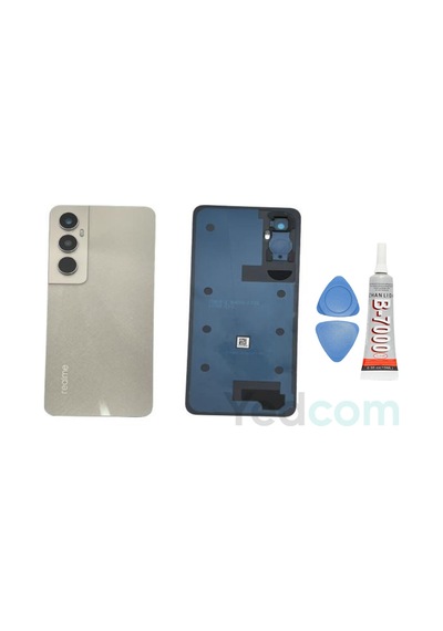 Oppo Realme C65 4g Gold Kamera Camlı Arka Cam Batarya Pil Kapağı Telefon Arka Kapak Altın
