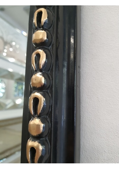 Ayna Denizi Princess Great Black Gold Model Siyah Altın Renk Dekoratif Boy Aynası