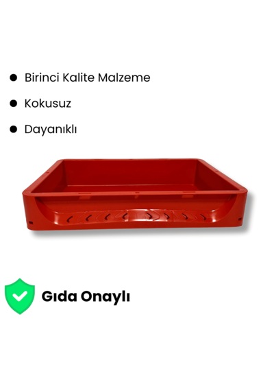 Alpbx Gıdaya Uygun Kırmızı Hamur Pasası 40x30x7.5 CM - 7 L