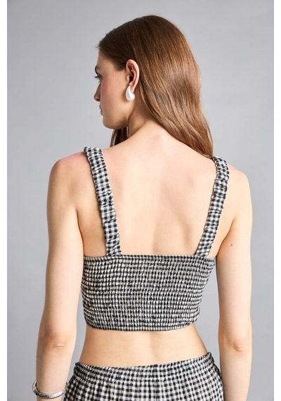 Defacto Fıtted Gofre Dokulu Kalp Yaka Pötikareli Crop Siyah Bluz H8864ax26smbk81 Siyah-bk81 Defacto Fıtted Gofre Dokulu Kalp Yaka Pötikareli Crop Siyah Bluz H8864ax26smbk81 Siyah-bk81