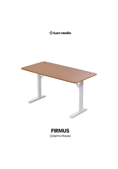 Firmus Dayanıklı Çalışma Masası - 180x80 - Bambu Bambu - Beyaz