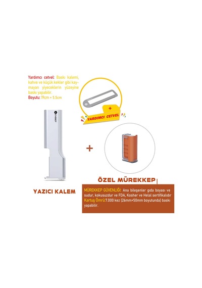 Printpen Pasta Kahve Kağıt Her Yüzeyde Logo Metinler Yazıcı Kalem
