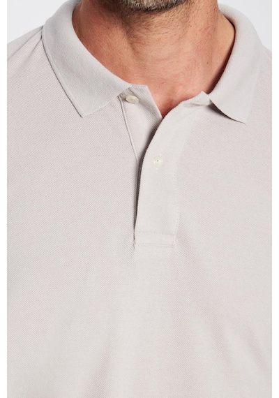 Tudors Erkek Slim Fit Dar Kesim Pamuklu Yumuşak Dokulu Serin Tutan Kumaş Düz Pike Polo Yaka Tişört-30766 Gri