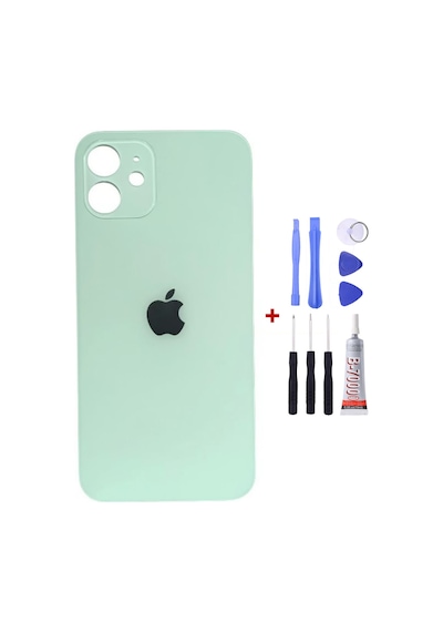 Apple Uyumlu iPhone 12 Mini Yeşil Arka Cam Kapak Arka Pil Kapağı
