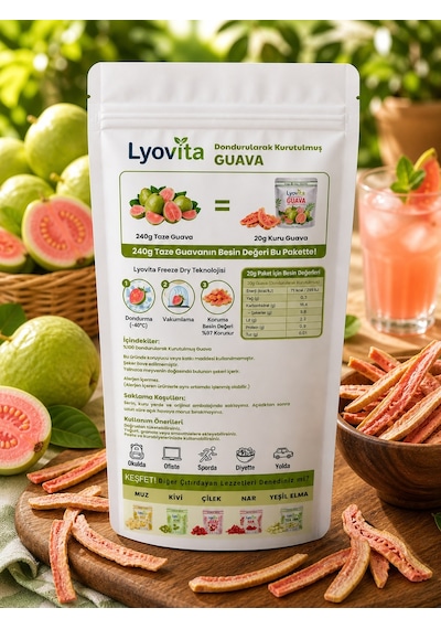 Guava Dondurularak Kurutulmuş Freeze Dried 20 G