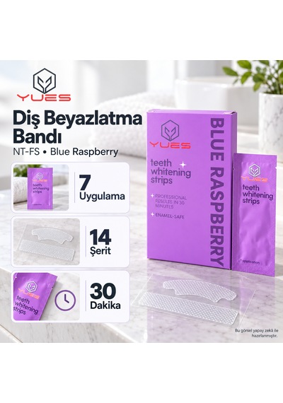 Yues Nt-fs Pap Diş Beyazlatma Bandı 14 Şerit Blue Raspberry
