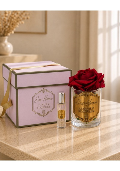 Rosemira Tek Güllü Parfümlü Dekoratif Çiçek - Kırmızı-7543 Gül - Meyve