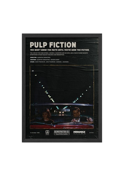 Pulp Fiction Siyah Ahşap Çerçeveli Poster, Dekoratif Film Duvar Tablosu