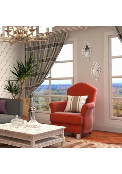 Mey İthalat 2'li Set Kırılmaz Pleksi Dekoratif Duvar Aynası - 20x35 Cm Yaprak Formlu 1. Sınıf Akril Çok Renkli