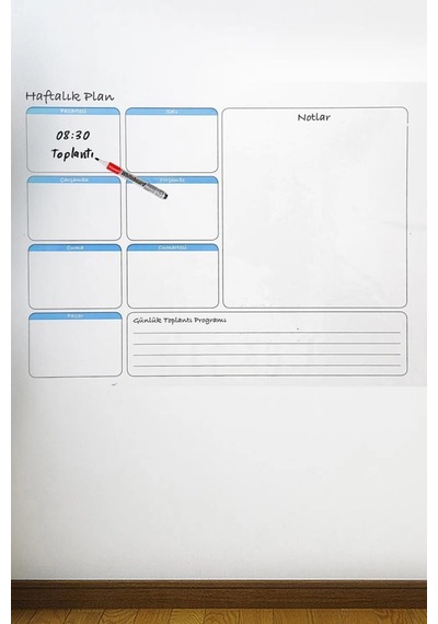 Stickerı Takvim X 56 Cm 70 Cm Haftalık Planlayıcı Manyetik Duvar