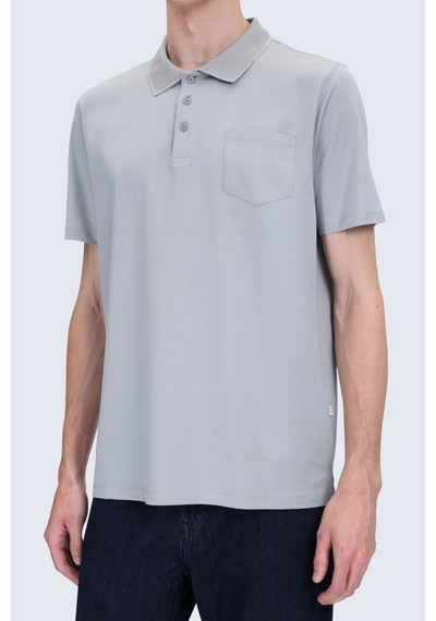 Hatemoğlu Gri Regular Fit Polo Yaka 100% Pamuk Merserize Tişört