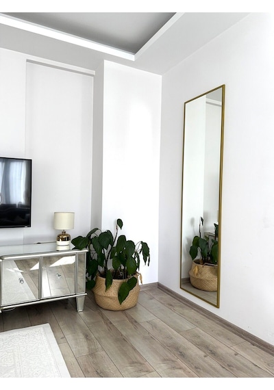 Effe Gold Metal Çerçeveli Ayaklı 180x50 Boy Aynası