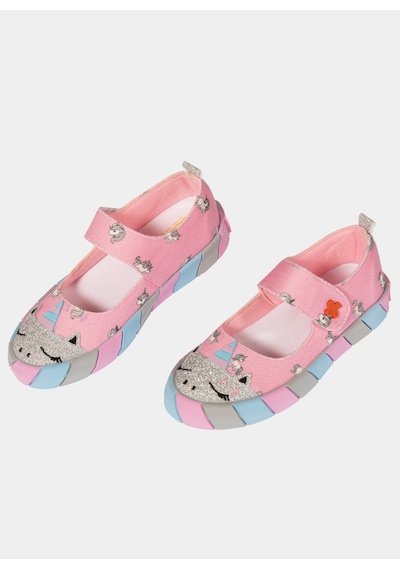 Unicorn Kanvas 3d Baskılı Kız Çocuk Babet Pembe