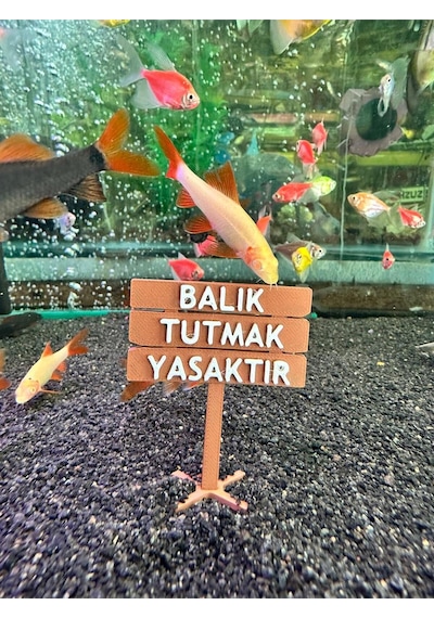 Akvaryum Tabela Dekoru Balık Tutmak Yasaktır 6x5 Cm Suya Batan Model Tbl-65-yasak, One Size
