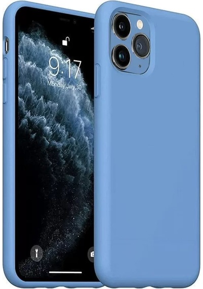 Newface Apple Uyumlu iPhone 11 Pro Max Kılıf Nano İçi Kadife Silikon - Mavi Resimdeki