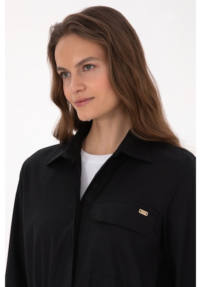 U.S. Polo Assn. Kadın Siyah Uzun Kollu Belden Büzgülü Gömlek 50316423-VR046 U.S. Polo Assn. Kadın Siyah Uzun Kollu Belden Büzgülü Gömlek 50316423-VR046