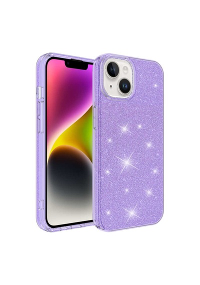 Apple Uyumlu iPhone 14 Kilif Zore Shining Simli Silikon Kilif 560866114