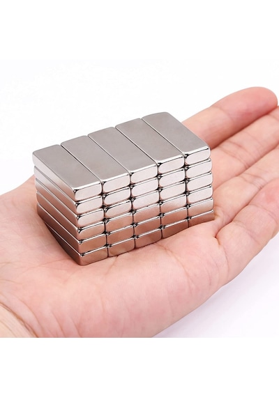 2 Adet Neodyum Mıknatıs Boy: 30mm En: 10mm Kalınlık: 5mm 30x10x5 Ndfeb Güçlü Mıknatıs N106