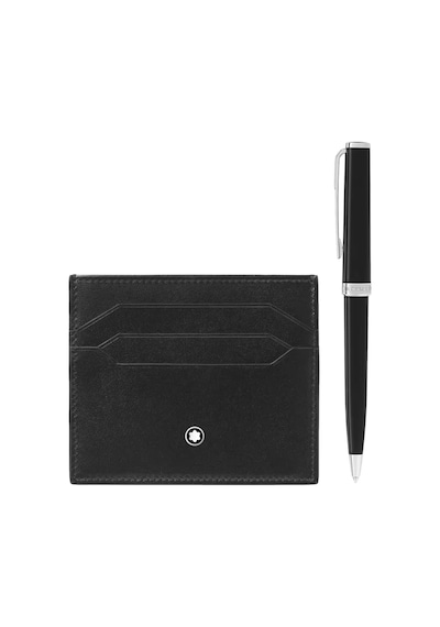 Montblanc Meisterstück Pıx Tükenmez Kalem Ve Deri 6 Bölmeli Kartl Siyah