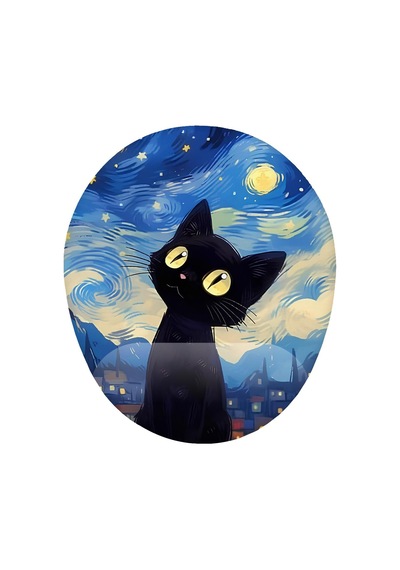 Van Gogh Kedi Bilek Destekli Mouse Pad