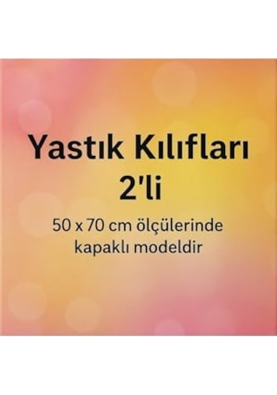 Ezgi Desenli Pamuklu Renkli Yıldız Desen Yastık Kılıfı, 2 Adet, 50 X 70 Cm, Sarı 50 x 22