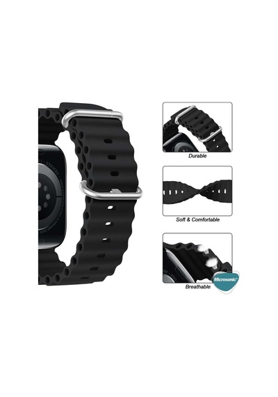 Huawei Watch Ultimate 2 İçin Kordon Ocean Band Siyah Watch Ultimate 2 İle Uyumlu Kordon - Siyah Çok Renkli