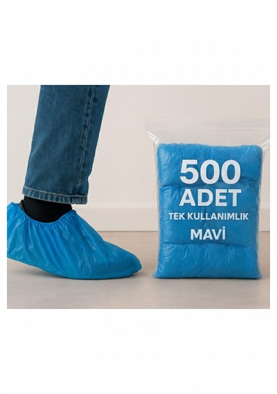 Galoş Tek Kullanımlık, Mavi, 8 Mikron 500 Adet, Dayanıklı Ve Esnek