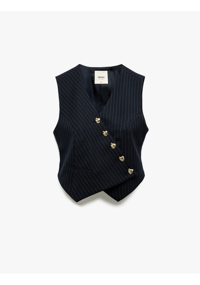 Koton Kolsuz V Yaka Düğmeli Asimetrik Kesim Blazer Yelek Lacivert Çizgili 6wak20016uw Lacivert Çizgili Koton Kolsuz V Yaka Düğmeli Asimetrik Kesim Blazer Yelek Lacivert Çizgili 6wak20016uw Lacivert Çizgili