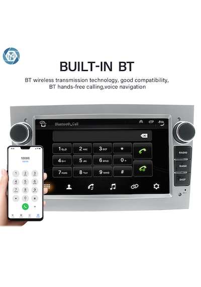 Kingwin 7 Inç Opel Uyumlu Android Carplay 4 Gb Ram 64 Gb Hafıza Multimedya Arka Kamera  Silver 7"
