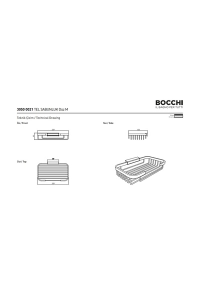 Bocchi Tel Sabunluk Düz Krom 3050-0021 Krom