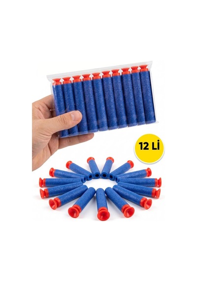 12'li Yumuşak 7cm Vantuzlu Köpük Dart Seti - Dart Tabancalarıyla Uyumlu Oyuncak Dart