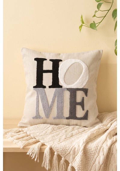 Home Yazılı Punch Dekoratif Kırlent Kılıfı Çok Renkli