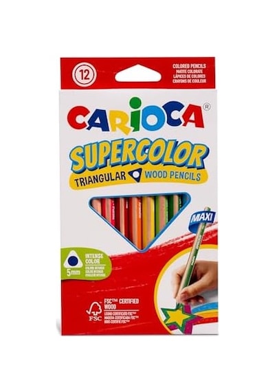 Supercolor Maxi Üçgen Kuru Boya Kalemi 12'li 0
