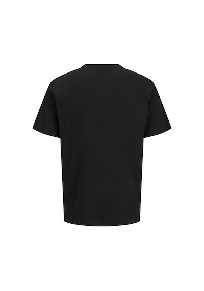 Jack & Jones Erkek Logo Detayli Bisiklet Yaka Tisört - Rush - 12298424 Siyah